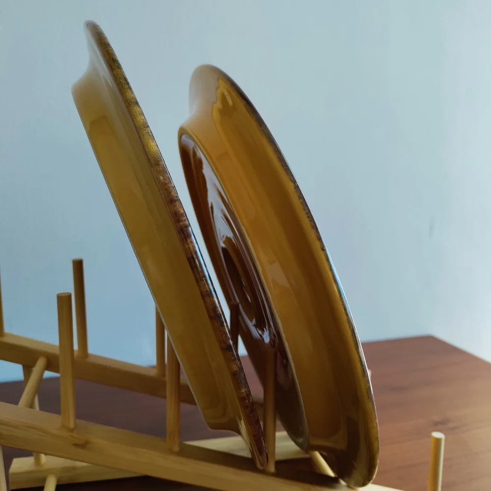 Crate&Barrel Mustard Yellow Dinner Plates